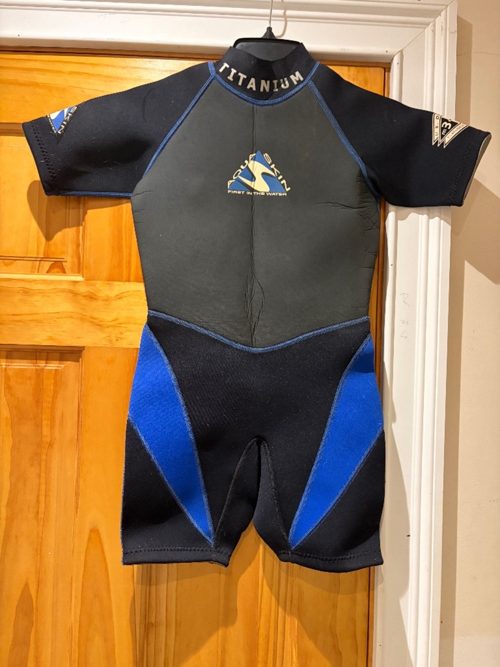 Youth Aqua Skin Full Shorty Wet Suit 3/2mm Neoprene Surfing Swimming, Size 14